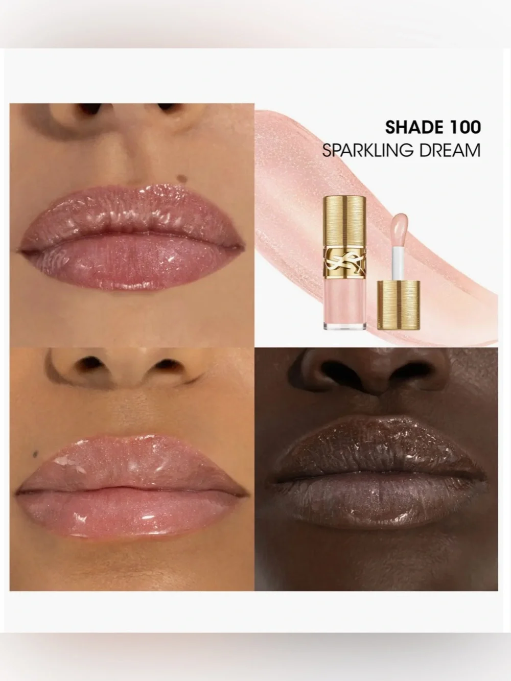 NWT Yves Saint Laurent YSL Loveshine Collector Plumping Lip Oil Gloss color 100